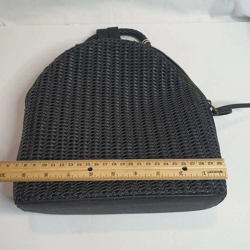 Universal Thread Black Woven Mini‎ Backpack Faux Leather Straps